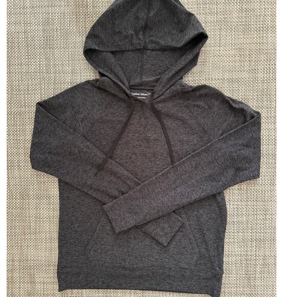 OUTDOOR VOICES All Day CloudKnit Long Sleeve Pullover Hoodie L Charcoal Gray - Picture 2 of 8
